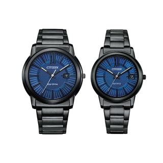 【柏儷鐘錶】 Citizen 星辰錶 PAIR系列 光動能 黑藍 情侶對錶 AW1217-83L/ FE6017-85L