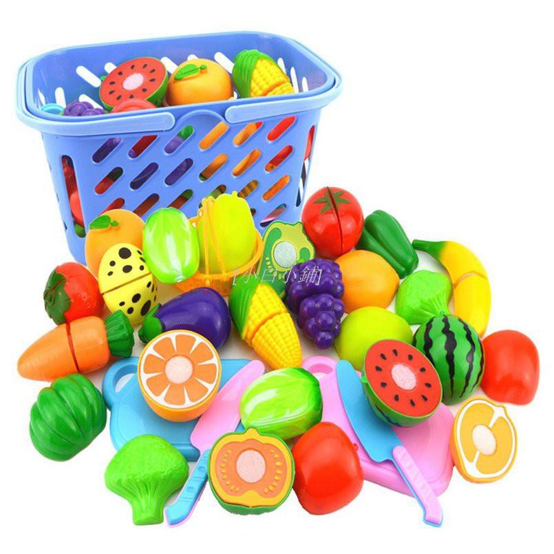 [小白小鋪] 過家家玩具水果切切樂切水果玩具 兒童廚房玩具套裝 15件套 KT母嬰