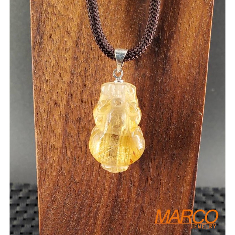 【MARCO寶石】鈦晶貔貅墜子214 吊墜 墜飾 飾品 項鍊 天然水晶 鈦晶 鈦金 發晶 晶體透亮