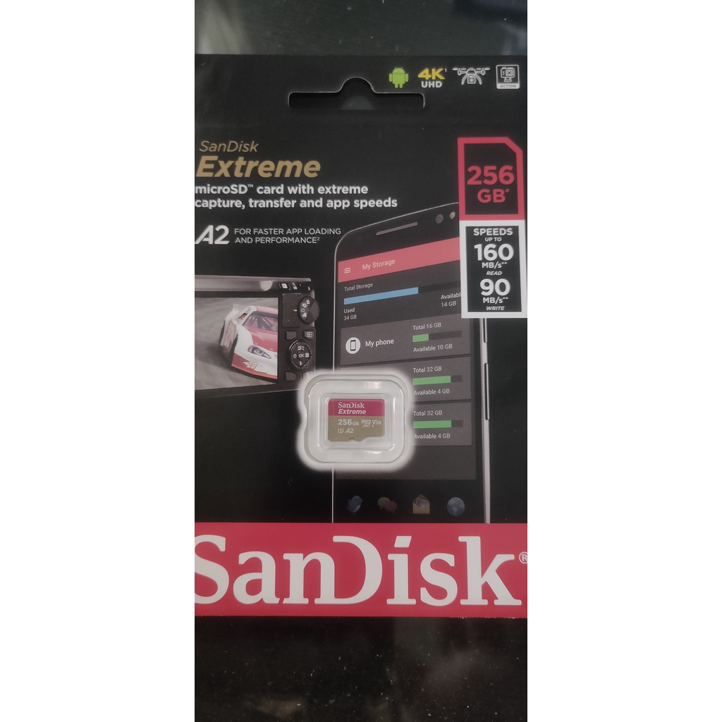 SanDisk Extreme 256G A2 U3, V30 microSDXC 手機安卓系統可用 公司貨