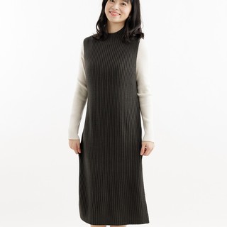 O-LIWAY 台灣製MIT 立領羅紋單邊開岔設計背心洋裝