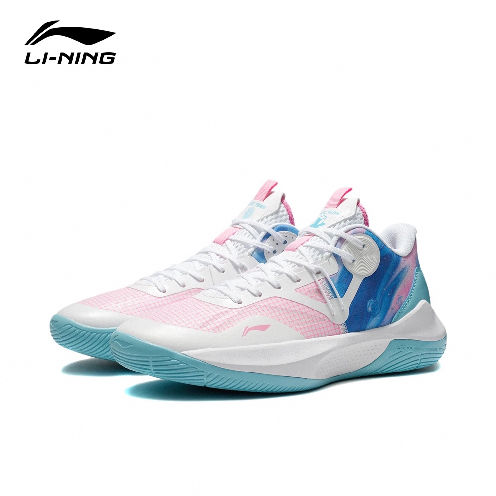 【LI-NING 李寧】音速 Team Low 男子 透氣 清涼 籃球鞋 標準白/桃木粉 ABPS023-1