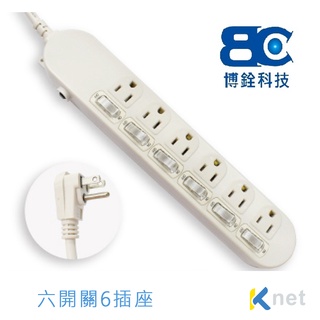 bc博銓 ktc-636a 防雷擊15a 六開六插3孔 90度插頭-ktnet net