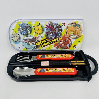 (小品日貨) 現貨在台 日本製 SKATER 2023 皮卡丘 寶可夢 餐具組 筷子 湯匙 叉子 環保筷 外出餐具