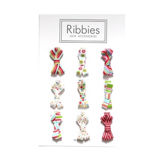 英國Ribbies 糖果蝴蝶結9入組-紅配綠