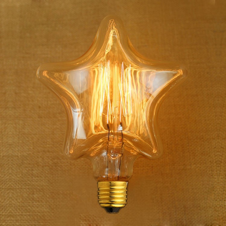 【家美學】E27愛迪生燈泡五角星形復古光源鎢絲燈泡個性裝潢光源