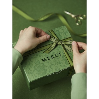 AM好時光【R74】MERCI 墨綠棉質 禮品包裝緞帶 15mm寬10米/捲❤婚禮小物謝禮物盒裝飾 常溫蛋糕餅乾盒絲帶