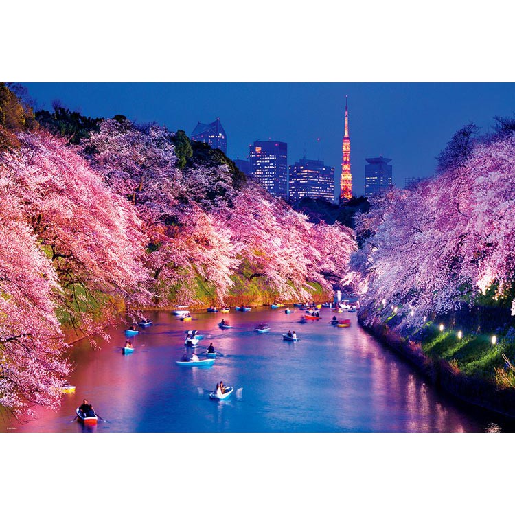 Beverly  東京 千鳥淵的夜櫻  1000片  拼圖總動員  風景  日本進口拼圖