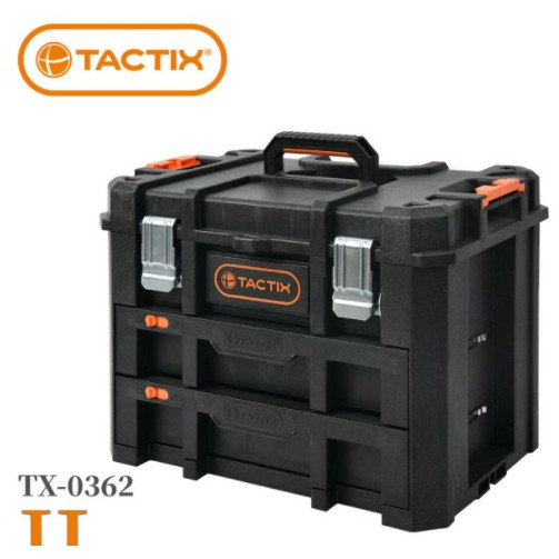 【玖家五金】TACTIX 二代推式連鎖裝置 重型套裝工具箱 抽屜收納式工具箱【TX-0362】