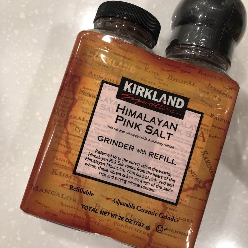 好市多代購 Kirkland 喜馬拉雅山粉紅鹽及補充瓶 玫瑰鹽 研磨 鹽巴 (737g)