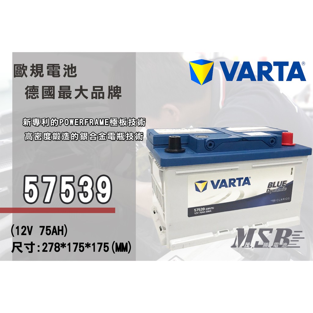 【茂勝電池】NEW VARTA 57539 LBN3 華達 汽車電池 電瓶 德國品牌 適用車款 FORD Mondeo