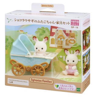 現貨 全新商品 森林家族 可可兔雙胞胎嬰兒車 嬰兒車 車 雙胞胎 手推車 推車 兔