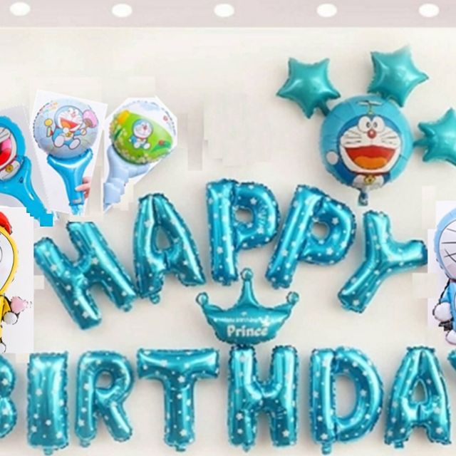 兒童 哆啦A夢 小叮噹 生日派對 DIY卡通氣球佈置 生日快樂