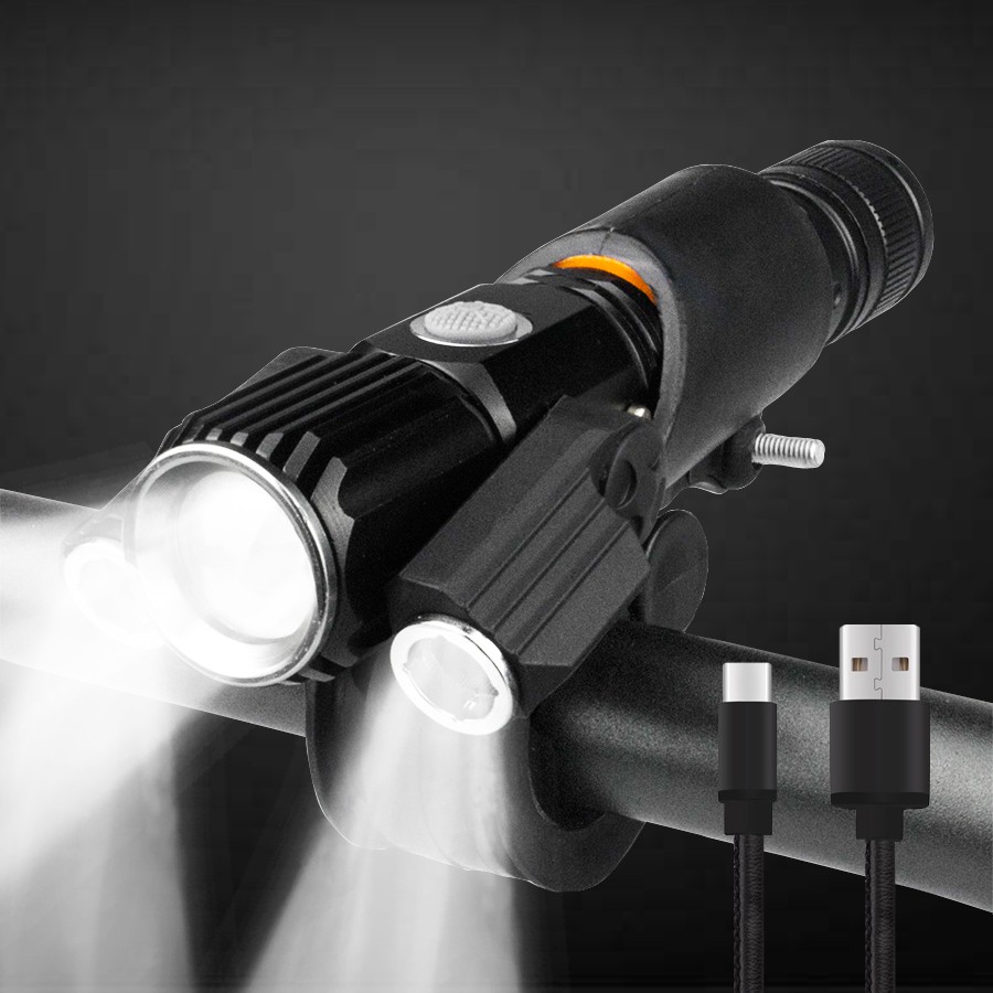 1000 流明手電筒用於自行車 USB 可充電 18650 電池 MTB 自行車前燈防水 LED 頭燈自行車燈