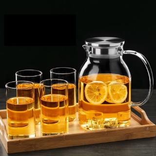 拾光｜生活 高硼矽玻璃壺杯套裝 冷水壺 水瓶茶杯套裝 水杯把手玻璃瓶