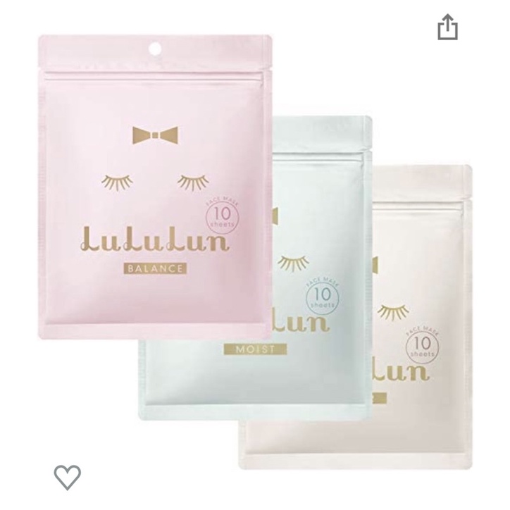 ［甜點貓現貨］Lululun 面膜 新包裝 保濕 藍 平衡 粉 透亮 白 袋裝