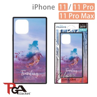 【日本PGA】iPhone 11/11 Pro/11 Pro Max 迪士尼 冰雪奇緣2 四角氣墊 9H玻璃殼-安娜
