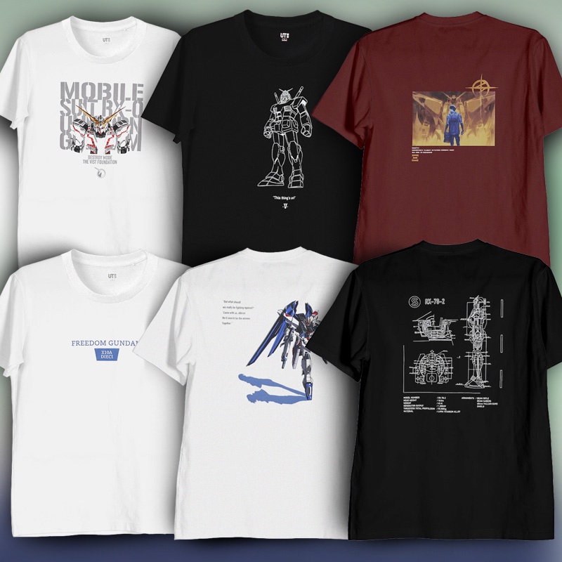 Uniqlo/優衣庫高達男女情侶聯名T恤 機動戰士Gundam印花短袖T恤