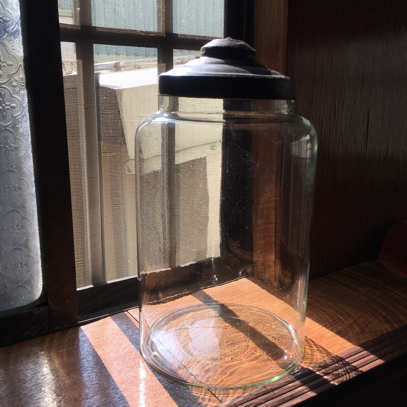 台灣圓柱玻璃老糖果罐