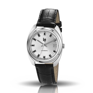 【lip】General De Gaulle法國總統時尚鋼帶機械腕錶-黑銀款/671030/台灣總代理公司貨享半年保固