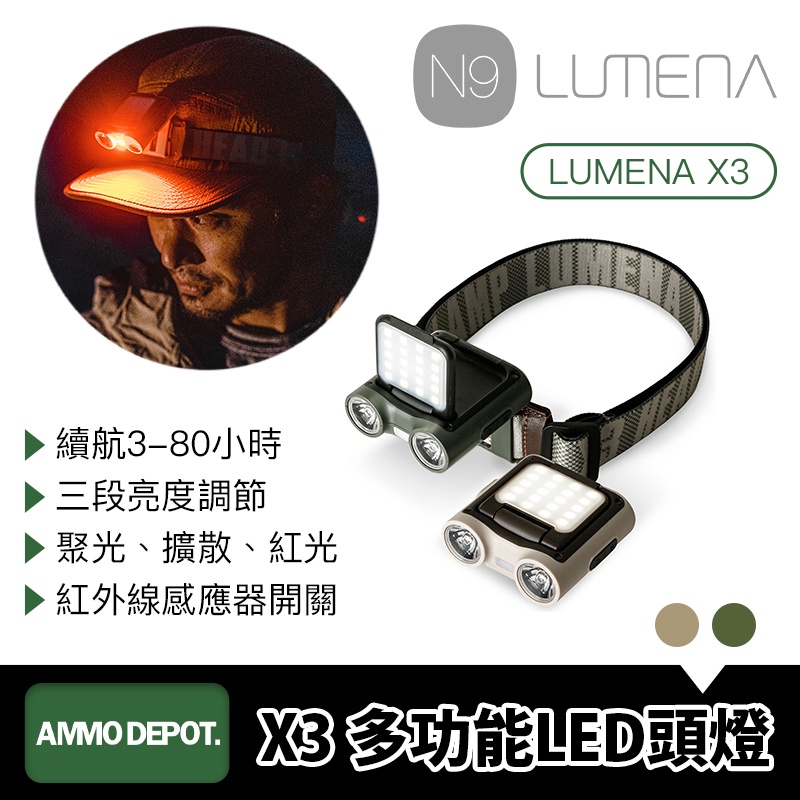 【彈藥庫】N9 LUMENA X3 多功能LED頭燈 帽燈 吊燈 紅外線感應 露營 #LUMENA-X3