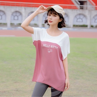 OB嚴選 涼感．運動KITTY莫代爾蝙蝠袖上衣 《KB1190》大尺碼/女裝/現貨