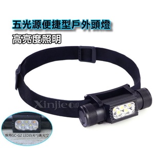 信捷【B64】新款GC-G2 LED 強光頭燈 黃白光(雙光源) 工作燈 維修燈 巡邏 汽修 夜釣 露營燈 Q5T6L2