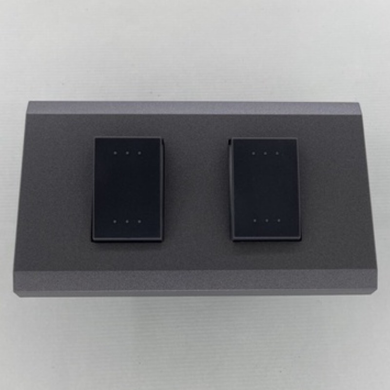 三晰電工 ECO灰色烤漆系列      雙切型開關JY-E5002GB x2 + 蓋板JY-E6402-FG