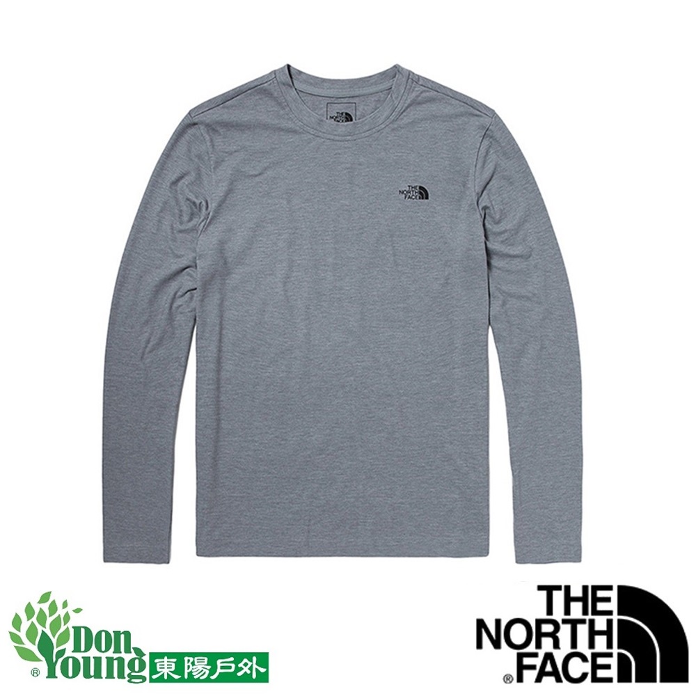 【THE NORTH FACE】北面男款吸濕排汗圓領長袖上衣 5B11