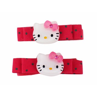 卡漫城 - Hello Kitty 大臉緞帶 髮夾 二入組 ㊣版 韓版 飾品 平夾 髮飾 瀏海夾 打扮 女孩