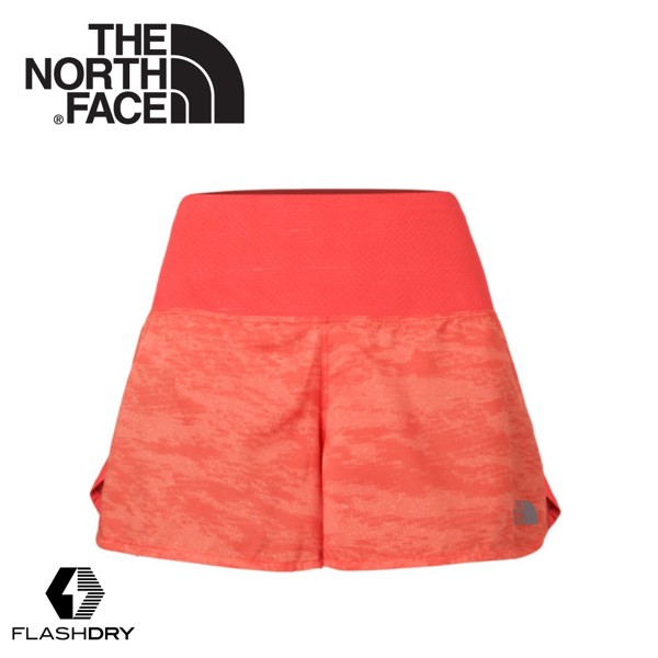 【The North Face 女 FlashDry運動短褲《紅》】3F1K/快乾短褲/慢跑褲/休閒短褲/悠遊山水