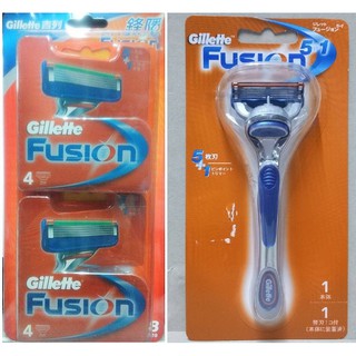 Gillette 吉列 Fusion 鋒隱5+1 手動刮鬍刀 (1刀架1刀片) / 刮鬍刀片 4刀片