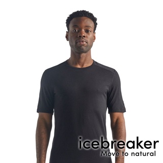 【icebreaker】OASIS 男 羊毛 素色 圓領 短袖上衣 BF200 『黑』104509