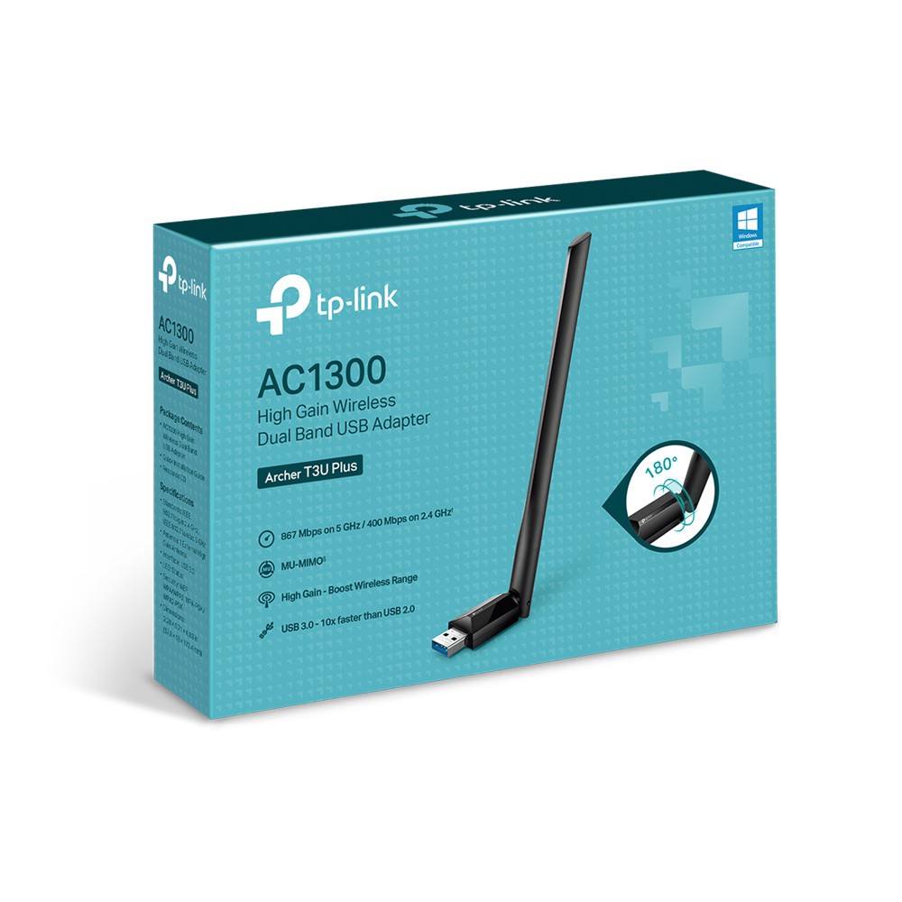 公司貨含發票~TP-LINK Archer T3U PLUS AC1300 無線雙頻 USB網卡 無線網卡 高增益天線