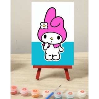 （特價）DIY數字油畫 可愛美樂蒂 附畫架