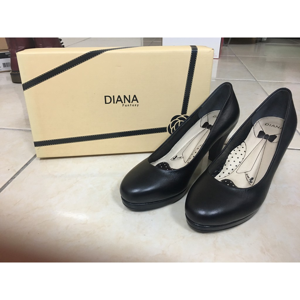 【二手】DIANA 專櫃女鞋 面試櫃姐上班中低跟鞋 黑 22.5