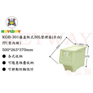 KEYWAY館 KGB301 KGB-301藤直取式30L整理箱(米白) 2入組 所有商品都有.歡迎詢問