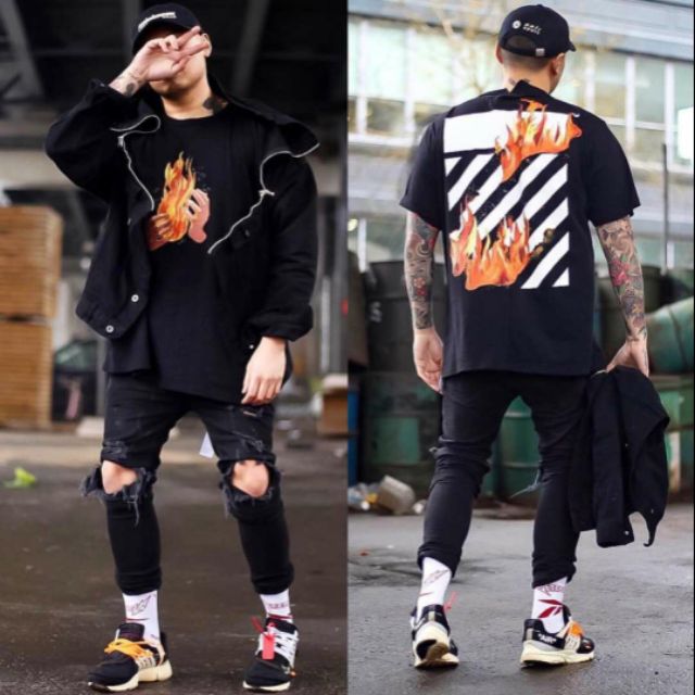 售完 Off white tee 🔥 火焰短t 短袖上衣 男生衣著