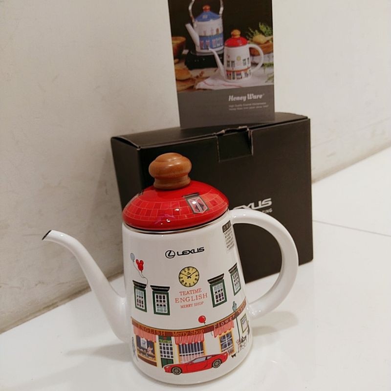 禮物提案:全新（LEXUS贈品）富士琺瑯手沖壺 Honey Ware Merry 1.0L