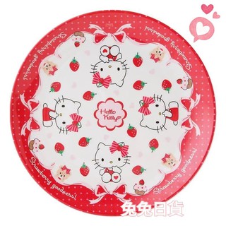 ~兔兔日貨~日本進口 三麗鷗 hello kitty 盤子 美耐皿 圓盤 水果盤 點心盤 餐盤 美耐皿盤 零食盤 蛋糕盤