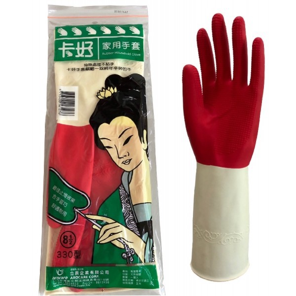 元山行-護具系列 工地 安全 手套 防護 工安 型號:卡好無粉PVC手套#L#XL