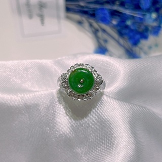 ［K金戒指］750 18K 白K金 玉 翡翠 鑽石戒指 生日禮物 情人節禮物 聖誕節禮物 母親節禮物 紀念禮物 求婚禮物