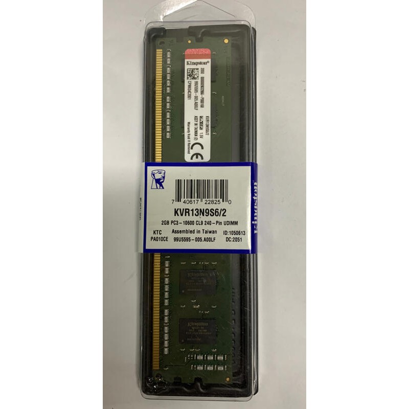 KVR 桌上型 金士頓全新盒裝DDR3 1333(10600)單面2G