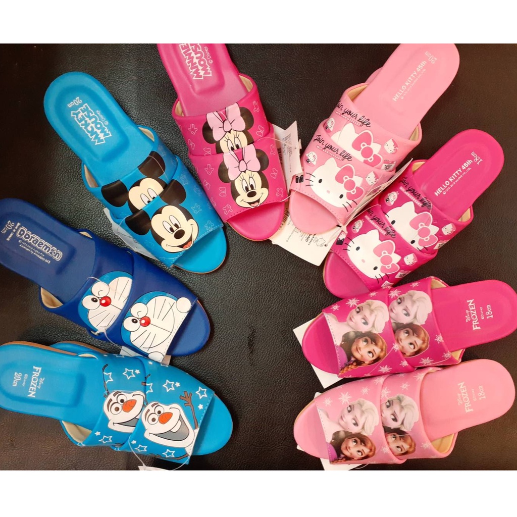 [kikishoes]迪士尼米奇米妮冰雪奇緣愛紗多啦A夢KITTY室內拖鞋台灣製現貨兒童拖鞋免室內鞋❤大耳狗酷洛米