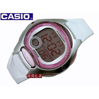 附發票 實體店面 台灣卡西歐司貨【時間光廊】CASIO十年電池 兒童錶/女錶 (粉框白帶) LW-200-7A