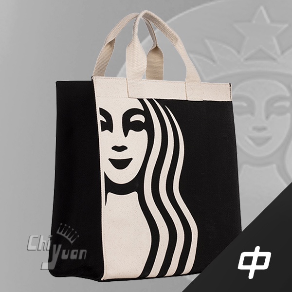 Starbucks 台灣星巴克 2022 經典黑Siren中提袋 帆布提袋 隨身提袋 禮袋 手提托特包 黑女神LOGO