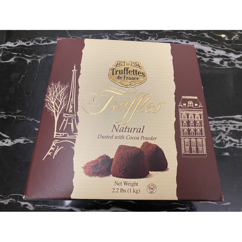 美國代購 法國Truffles巧克力松露自然原味巧克力可可禮盒分售500g