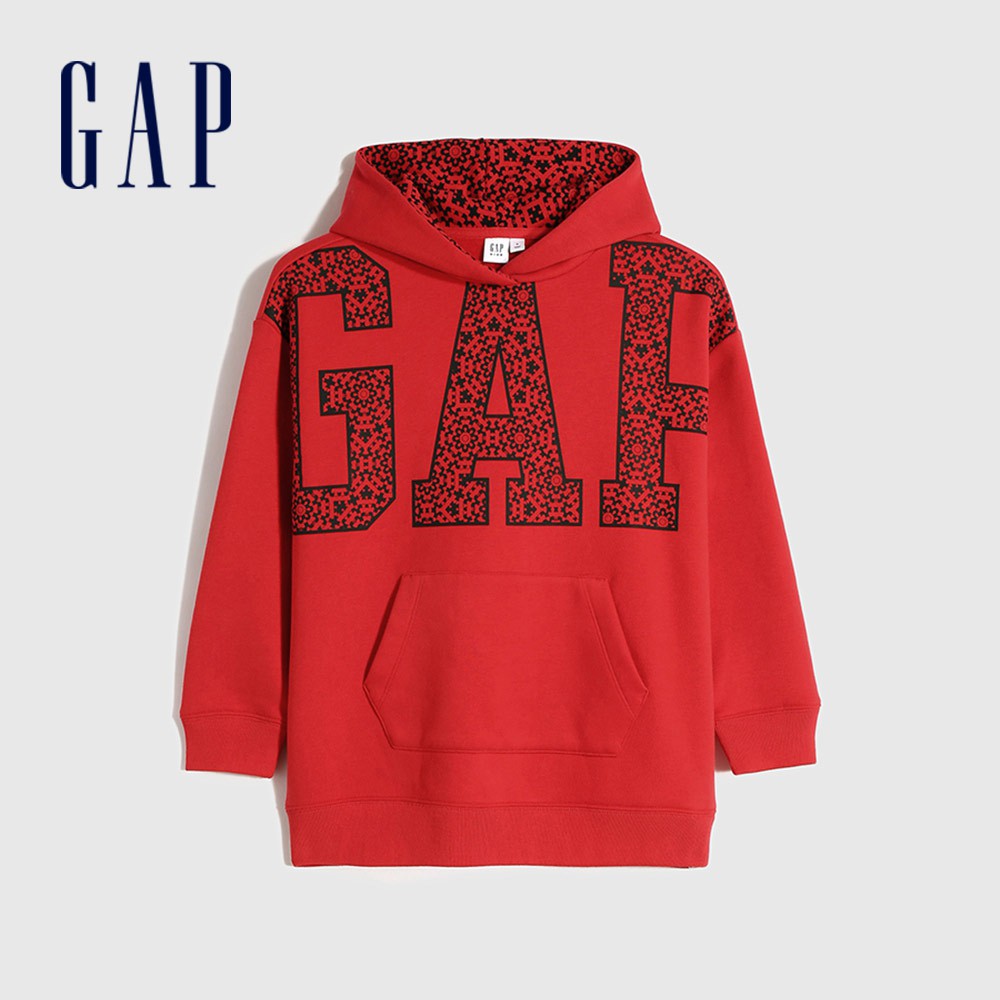 Gap 女童裝 Logo印花帽T-紅色(656241)