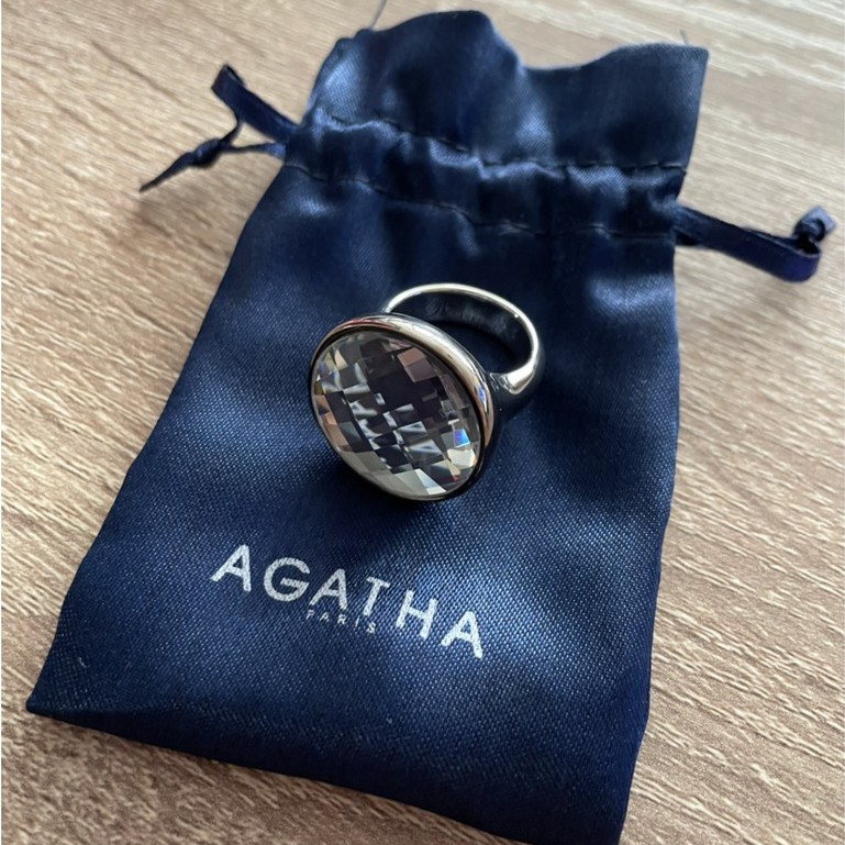 SINCE 1983~ 法國 Agatha璦嘉莎 大水鑽銀戒 戒指 飾品