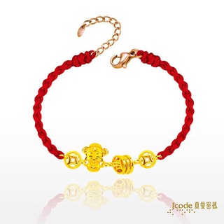 【J’code真愛密碼】✨送 好野虎爺包✨大甲媽 迷你財神助五錢 編織金手鍊 9999純黃金 美鑫 22大甲媽